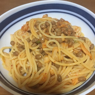 キムチ納豆パスタ